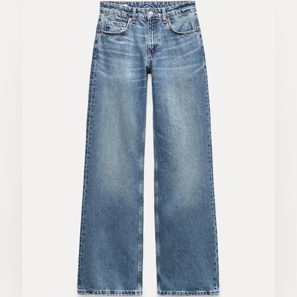 Zara women’s full length TRF mid-rise wide leg jeans NEW WITHOUT TAGS